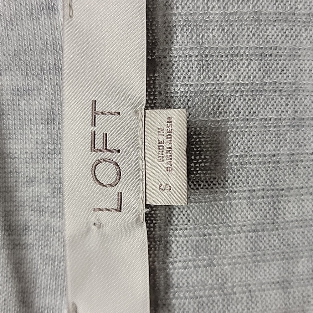 Gray Loft Size Small Ribbed Cardigan - Picture 2 of 6